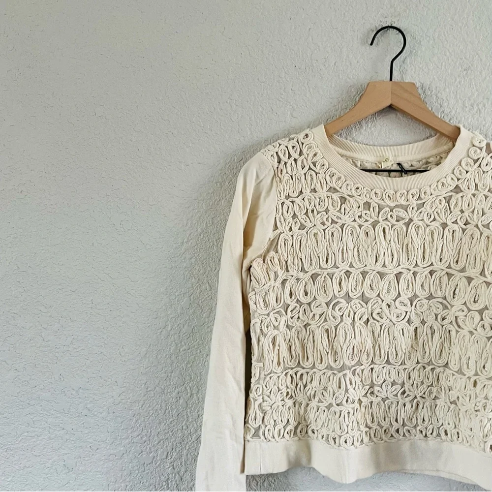 Anthropoliogie Cream Texture Pullover Top